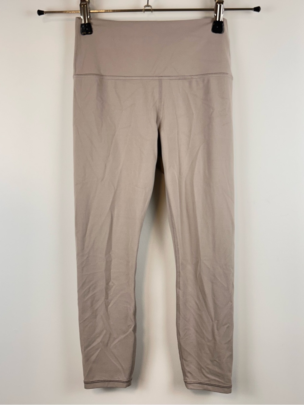 Athleta Transcend 7/8 Leggings Taupe Beige High Rise Size Small